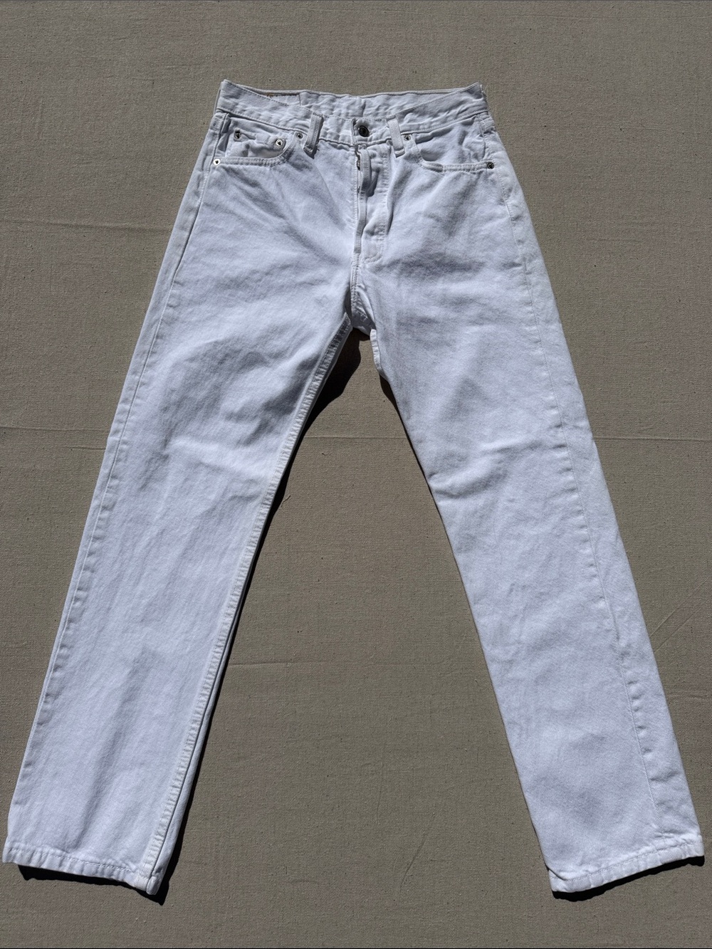 Levi's Men's White Straight Jeans